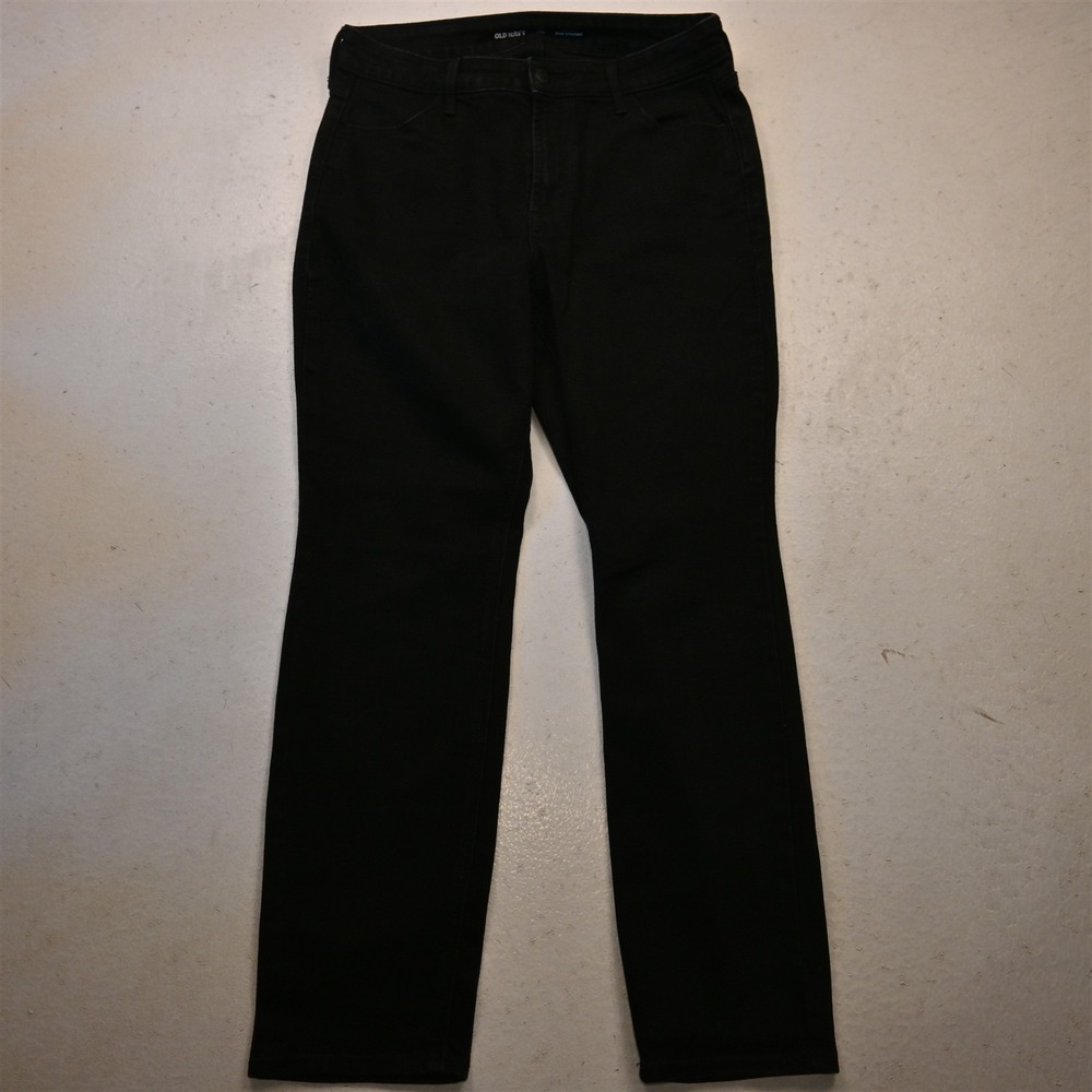 Old Navy 10 Short High Rise Wow Straight Black Stretch Denim Womens Jeans